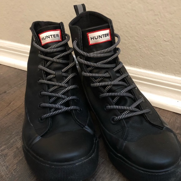 hunter high top rain sneakers